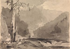 Fishermen at a Mountain Stream