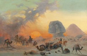 A Caravan In The Desert In A Simoom