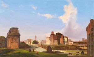 A View Of The Roman Forum With The Arch Of Constantine