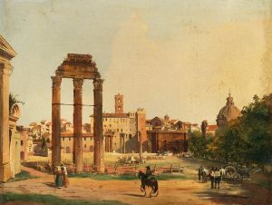 Rome, a View of the Roman Forum with the Temple of Castor and Pollux
