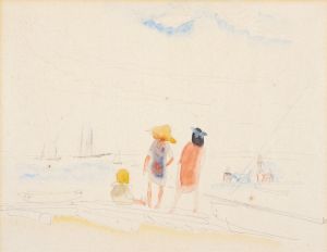 Two Women and Child on Beach