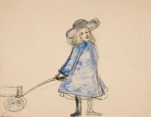 Girl Pulling Wagon