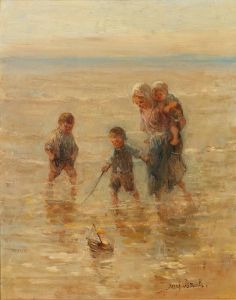 Children playing in the surf