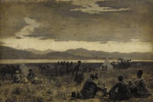 Early Morning Camp Near The Shore of Lake Urumiyah