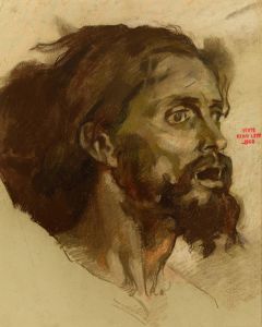 Etude pour un visage d’homme barbu