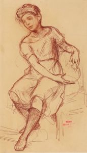 Etude de femme assise sur une chaise