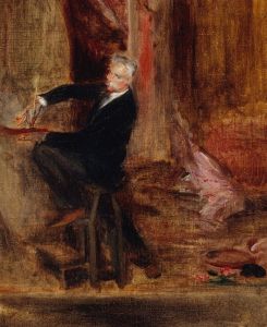 Portrait du peintre Jules Chéret , dans son atelier