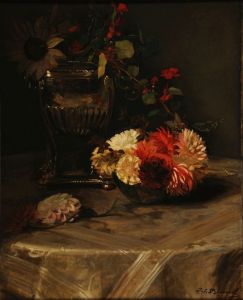 Dahlias et capucines à l’urne d’argent