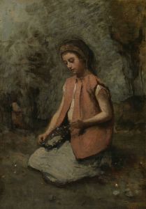 Girl Weaving a Garland