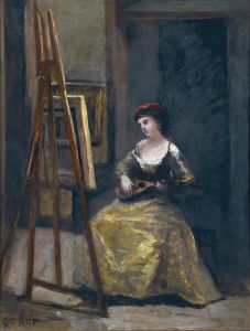 Jeune Femme Jouant De La Mandoline
