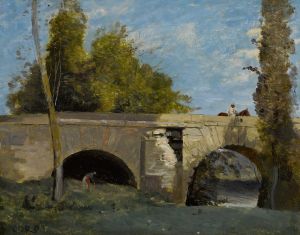 Mantes- Deux Arches Du Pont Avec Un Cavalier