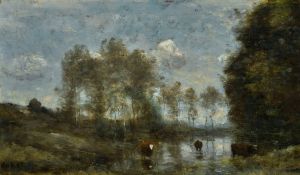 Trois Vaches Dans Un Marais
