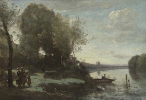 River with a Distant Tower
