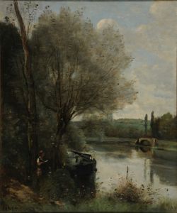 La liseuse sur la rive boisée