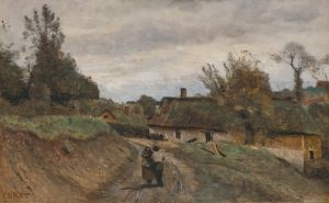 Gouvieux, paysan et paysanne, chemin et village de Chaumières