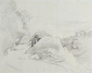 Artiste peignant, probablement à Ronciglione