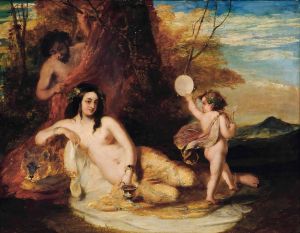 Satyr spying on a reclining nymph