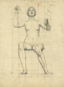 Nude study for figure of Poetry