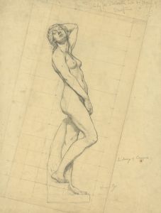 Study for statuette held by figure of Sculpture