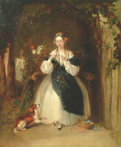 A Young Woman Plaiting Her Hair