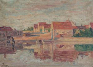 Village au bord d’une rivière