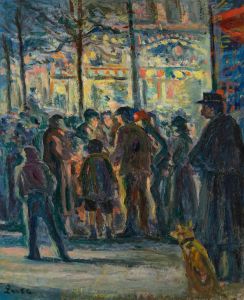 Scène de rue en hiver