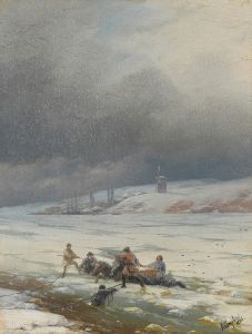 Hauling a Horse and Cart out of the Ice