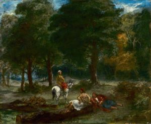 Greek Cavalry Men Resting in Forest