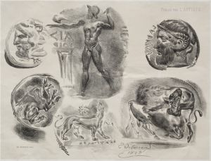 Sheet with Six Antique Medals