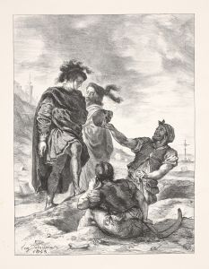 Hamlet and Horatio with the gravediggers