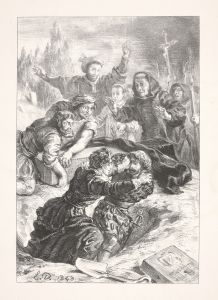 Hamlet and Laertes fight in the grave