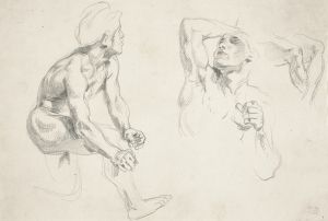 Male Nude Posing for Figures in the ‘Frise de la Guerre’