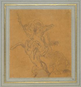 Lion Attacking a Horse with Rider