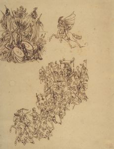 A Marriage Procession in Sixteenth Century Dress; a Cavalier; and a Trophy of Arms