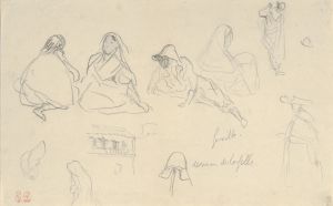 Sketches of Figures and a Tile-Roofed Building, Seville, Spain