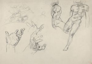 Studies of Hands and Figures for the Salon du Roi, Palais Bourbon