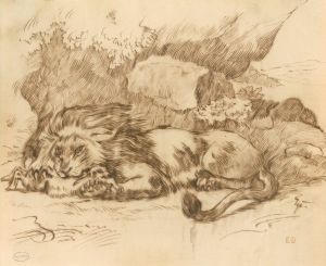 Lion Devouring a Rabbit