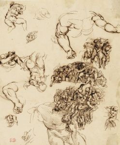 Studies of nude figures, after Michelangelo