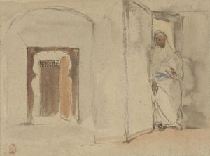 Arab in front of his house
