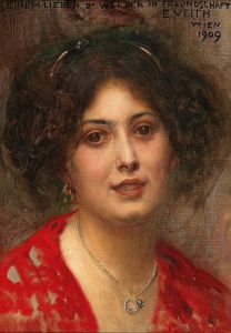 Portrait of a Young Woman in a Red Dress