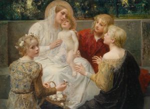 Madonna Mit Jesus Umgeben Von Kindern