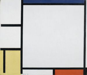 Composition with Blue, Red, Yellow, and Black