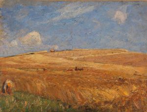 Landschaft mit Kornfeld