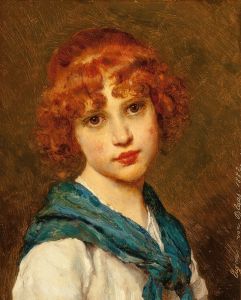 Girl with a blue scarf