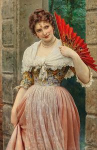 A Young Lady with a Red Fan
