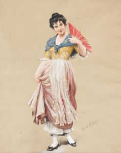 A Young Lady with a Red Fan