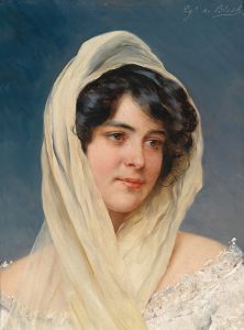 Portrait of a young lady with a veil