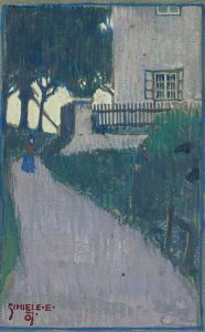 Landscape With House, Trees And Female Figure