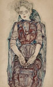 Sitzende Frau