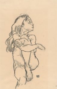 Seated Nude Girl Clasping Her Left Knee